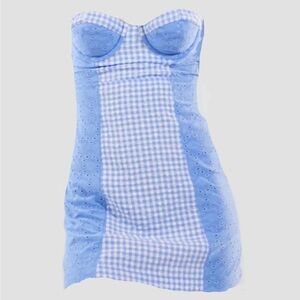 Urban Outfitters Blue Gingham Mini Dress